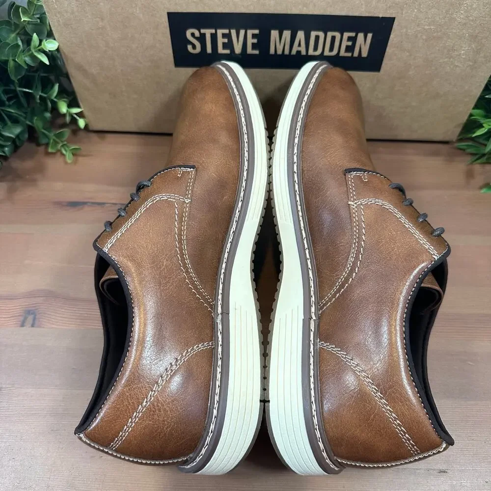 Steve Madden Men's‎ P-Jansen Cognac Oxfords Shoes Size 9